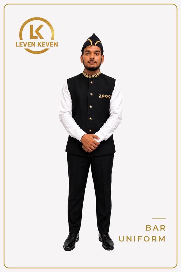 Black Bar Waistcoat with Cap