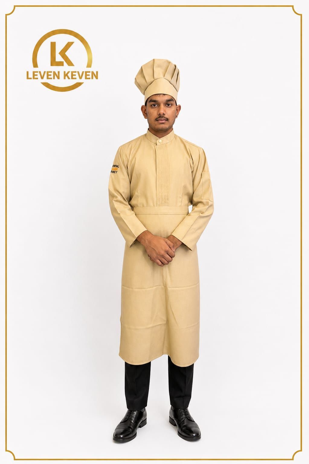 Beige Chef Coat and Apron Set