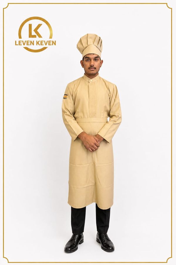 Beige Chef Coat and Apron Set