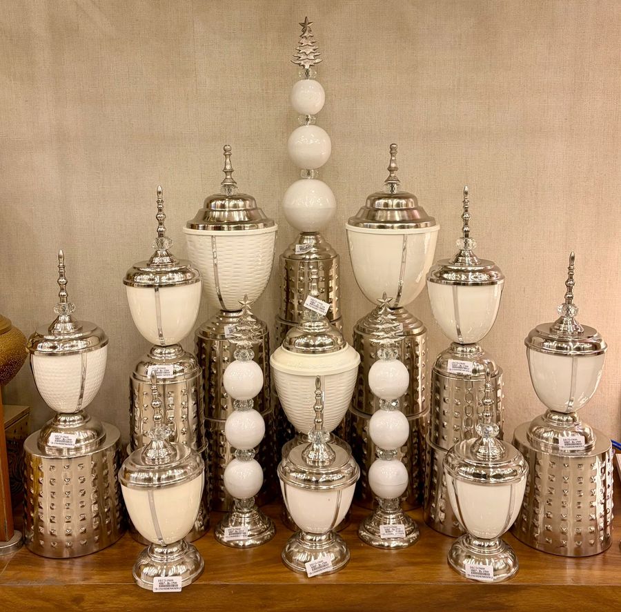 Silver and White Showpieces