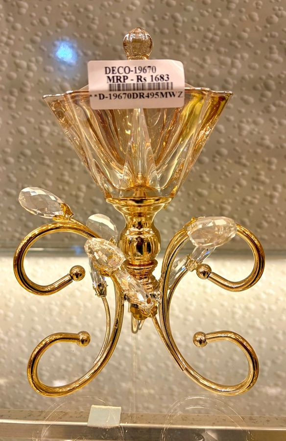 Gold Crystal Candle Holder