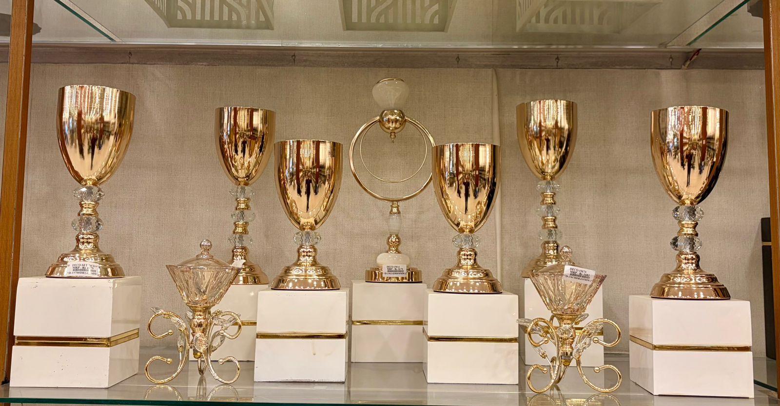 Gold Goblets with Ring Stand