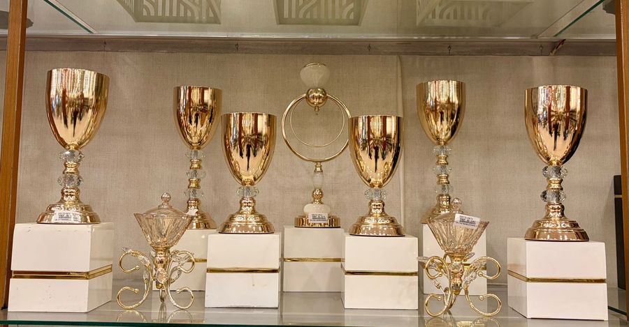 Gold Goblets with Ring Stand